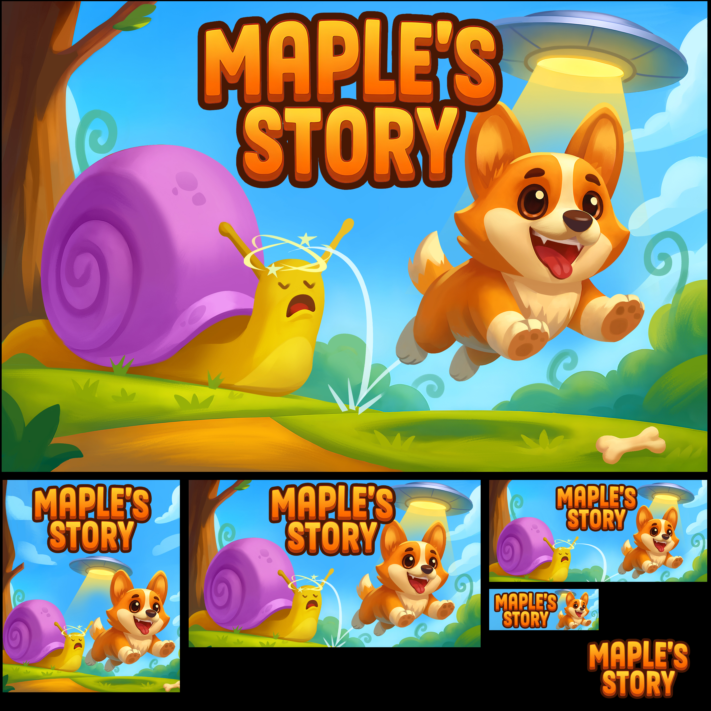 Stylized fantasy key art with characters.